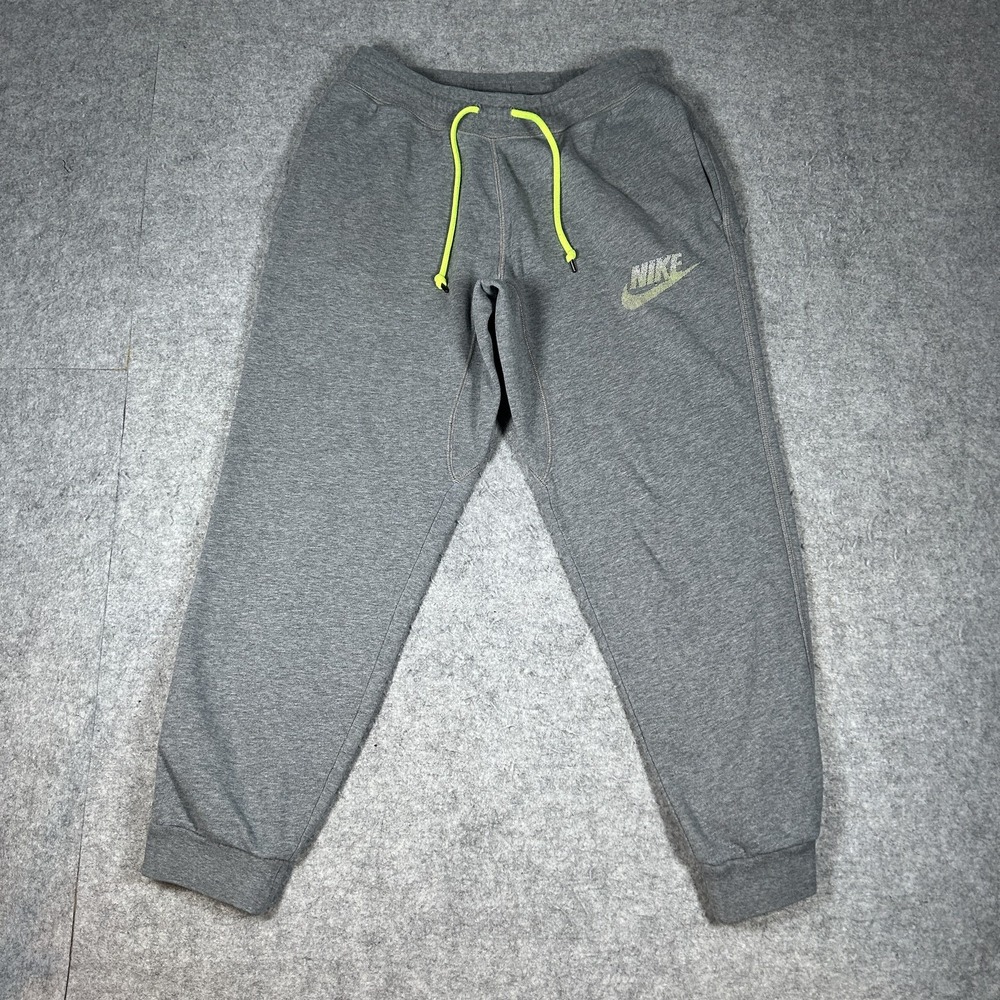 Nike Sweatpants Mens Medium(27x26) Grey Joggers Heather Fleece Cuffed Drawstring